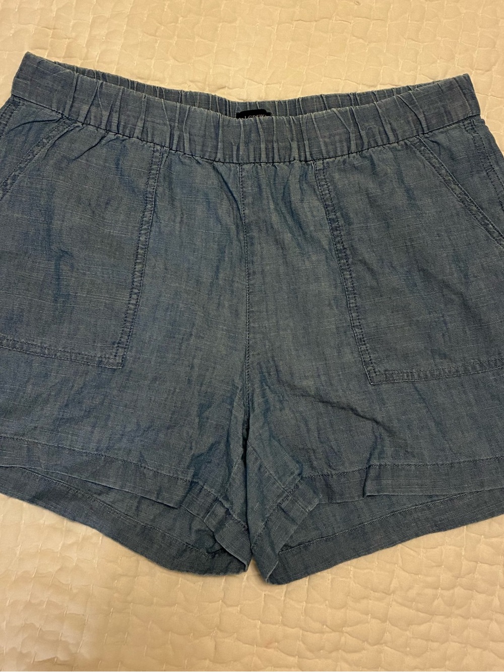 J. Crew Light Blue Chambray Elastic-Waist Shorts